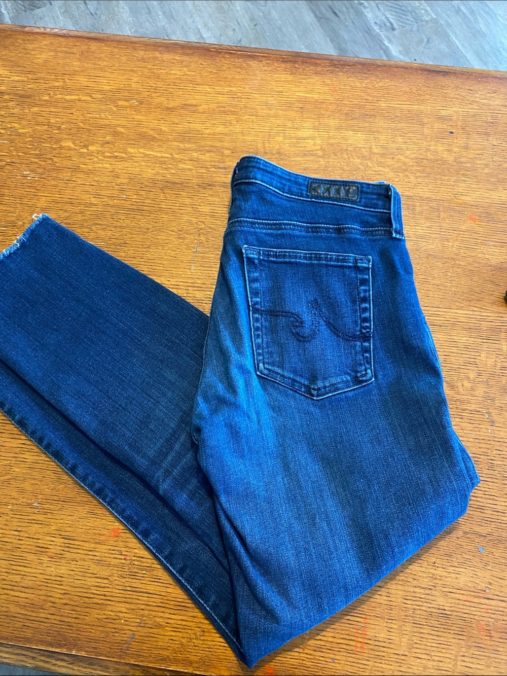 Ag Adriano Goldschmied Indigo Blue Crop Jeans